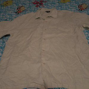Giorgio Inserti Men's 100% Linen Button Up Shirt Beige Short Sleeve Size XL